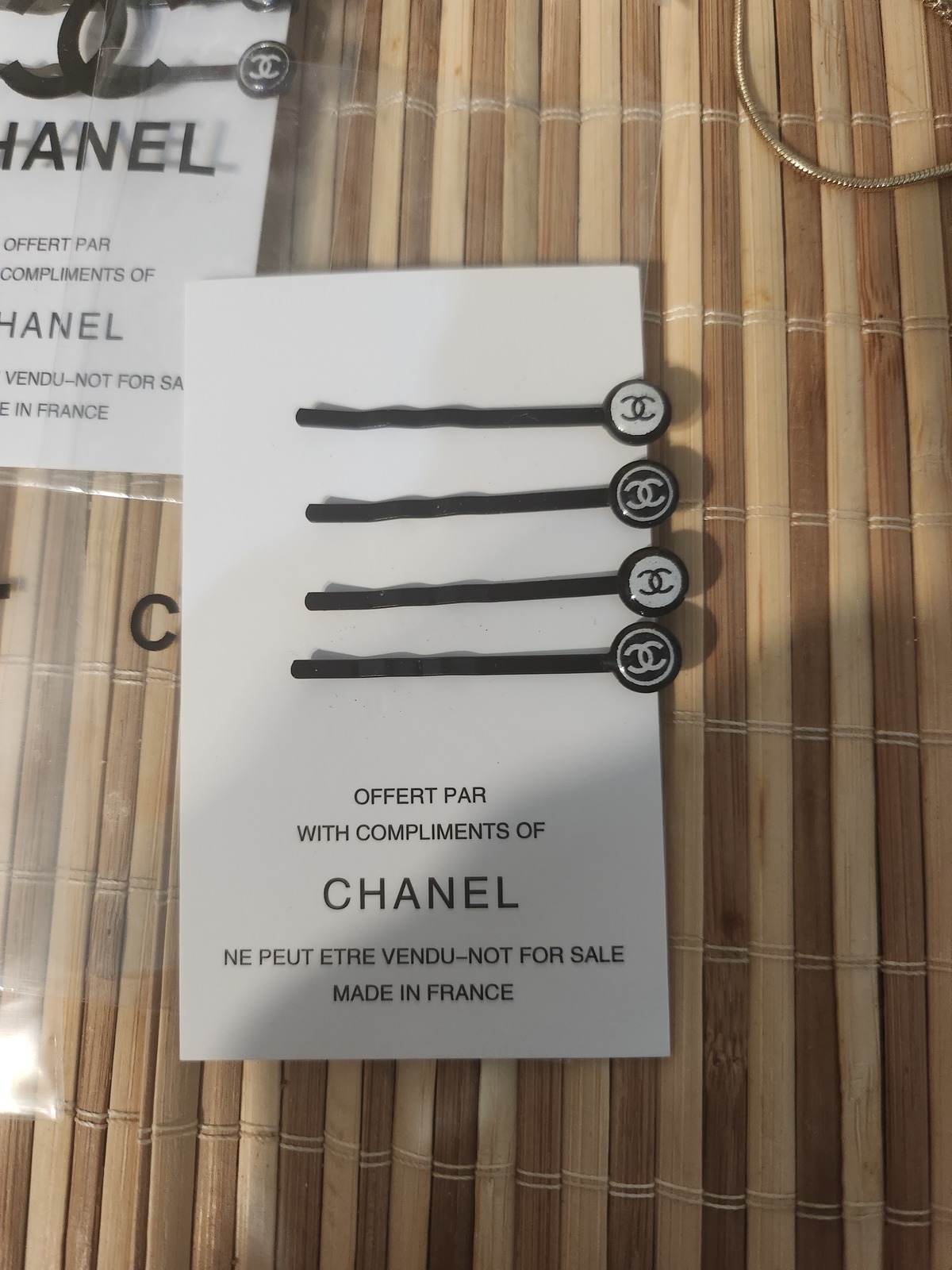 Chanel VIP Gift 4 Black Hair Pins