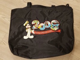 Vintage DISNEY Cruise Line 2008 Walt Disney Embroidered Black Handle Tote Bag - $29.98
