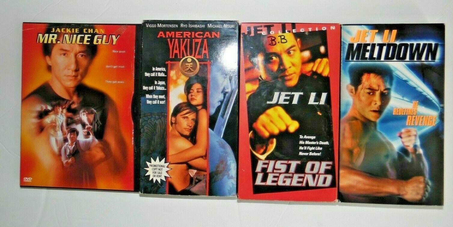 Kung Fu VHS Lot Of 4 Meltdown Fist Of Legend American Yakuza Mr.Nice ...