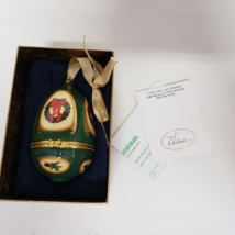 Valerie Parr Musical Egg Ornament Green Porcelain  w box Mr Christmas 2008 - $14.99