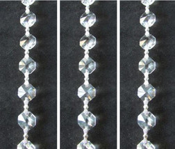 VOVOV 20FT Clear Crystal Garland Chandelier Octagon Beads Chain