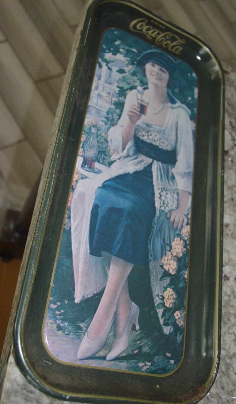 Primary image for Vintage Original 1973 Coca Cola Party Girl Flapper Serving Tray 1921 Advertised