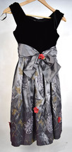 Bonnie Jean Dress Embroiled Black Gray 12 - $39.60