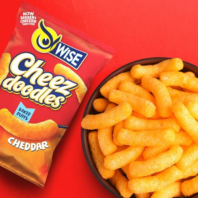 Wise Foods Cheddar Cheese Doodles Baked Puffs, 4-Pack 8.5 oz. Bag ...