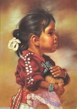 Artisan Blank Greeting Note Card Little Mother by Carol Theroux - $3.95