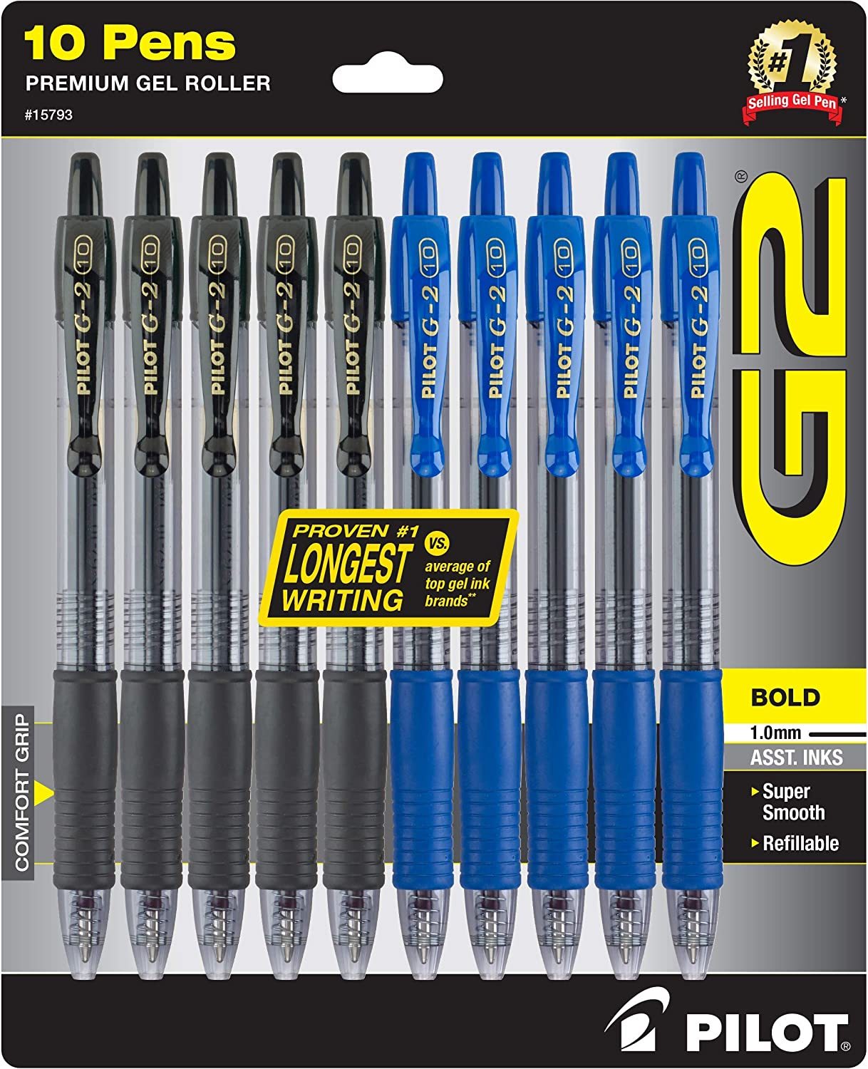 INC Optimus Fine Point Pen, Smooth Bold Writing (2 Black Pens & 2 Blue Pens)