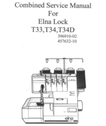 Elna Lock T33, T34, T34D SERVICE MANUAL Hard Copy - $15.99