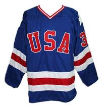 Any Name Number Team USA Retro Hockey Jersey New Sewn Blue Morrow Any Size image 4