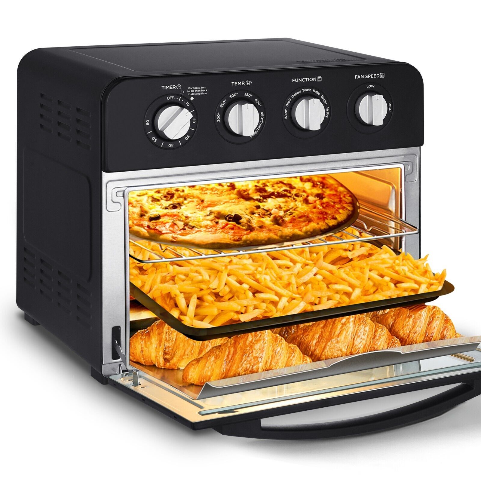 Geek Chef Air Fryer Toaster Oven Combo,16QT Convection Ovens Countertop, 4 Slice Toaster, 9-Inch Pizza, with Warm, Broil, Toast, Bake, Air Fry, Oil-fr