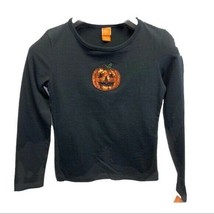 Black Long Sleeve Halloween Top Girls Size 7/8 Pumpkin NWT - $14.24
