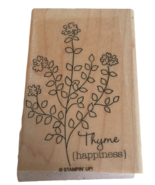Stampin Up Rubber Stamp Thyme Happiness Herb Plant Garden Card Making Craft - $5.99