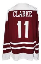Any Name Number Flin Flon Bombers Custom Hockey Jersey Clarke Maroon Any Size image 2