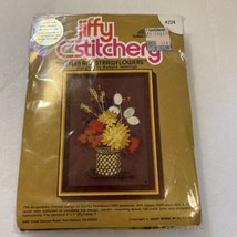Vintage Jiffy Stitchery EMBROIDERY KIT Thistles and Strawflowers 1978 New - $18.00