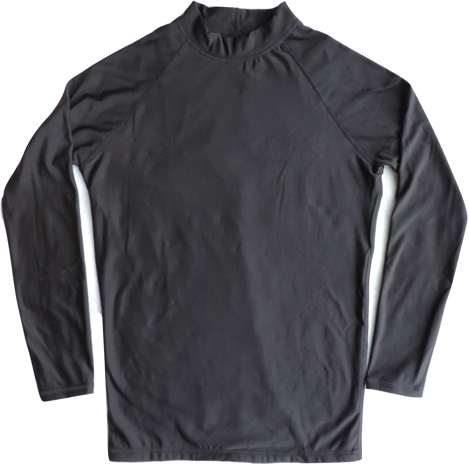 Men's Black Poly Fleece, Thermal, Long Sleeve Rash Guard, Sizes Small