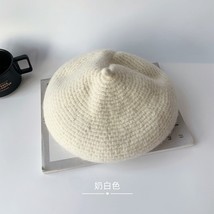 2022 New Angora   Beret Hat Female Autumn and Winter Warm All-match Painter Hat  - $86.37