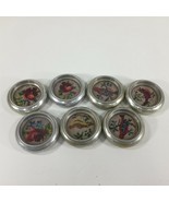 (7) Vintage Silver Plate Coasters Needlepoint Birds Flowers - Lot of 7 - $29.99