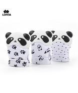Brand Silicone Baby Mitt Teething Mitten Glove Panda Animal Wrapper Sound Teethe - $10.10