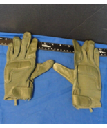 MILITARY Army Combat Gloves Goat Skin Green Leather HWI MEDIUM HCG 0014 - $26.99
