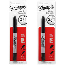 2 Pack) NEW Sharpie Fine Point Permanent Black, Blue and Red Markers