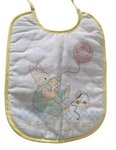Bucilla Daisy Kingdom Stamped Cross Stitch Baby Bib 63588 Bunny Balloon easter - $9.89
