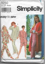 Simplicity 9250 Women Misses Sleepwear Sizes XS S M, Pants Shirts Shorts... - $15.00