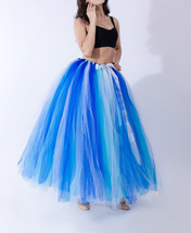 Blue Puffy Tulle Skirt Outfit Maxi Tulle Skirt Petticoat - OneSize image 4