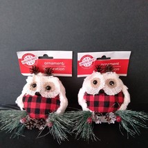 NEW Christmas House Owl Christmas Ornaments 4" Set Of 2 - $9.49