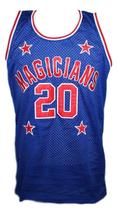 Mark Haynes #20 Harlem Magicians Basketball Jersey Sewn Blue Any Size image 4