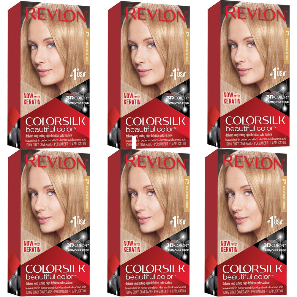 6-revlon colorsilk beautiful color #73 champagne blonde 1 application hair color