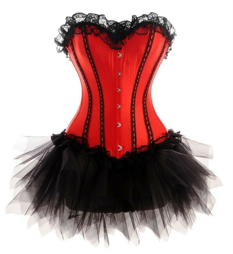 Red & Black Stripes Brocade Gothic Burlesque Waist  
