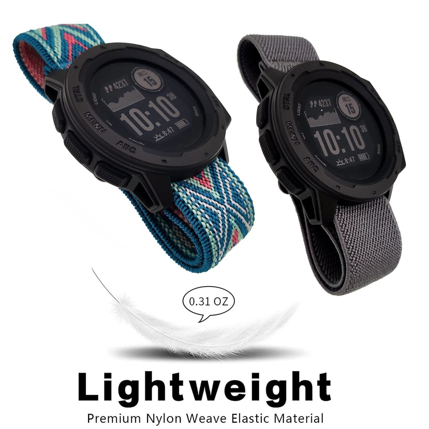 22Mm Elastic Watch Bands For Garmin Instinct/Instinct 2 Solar, Soft ...