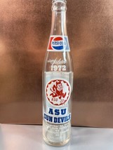 VTG 1972 Pepsi - Cola ASU Sun Devil Sparky Fiesta Bowl Champs 16 oz Bott... - $24.75