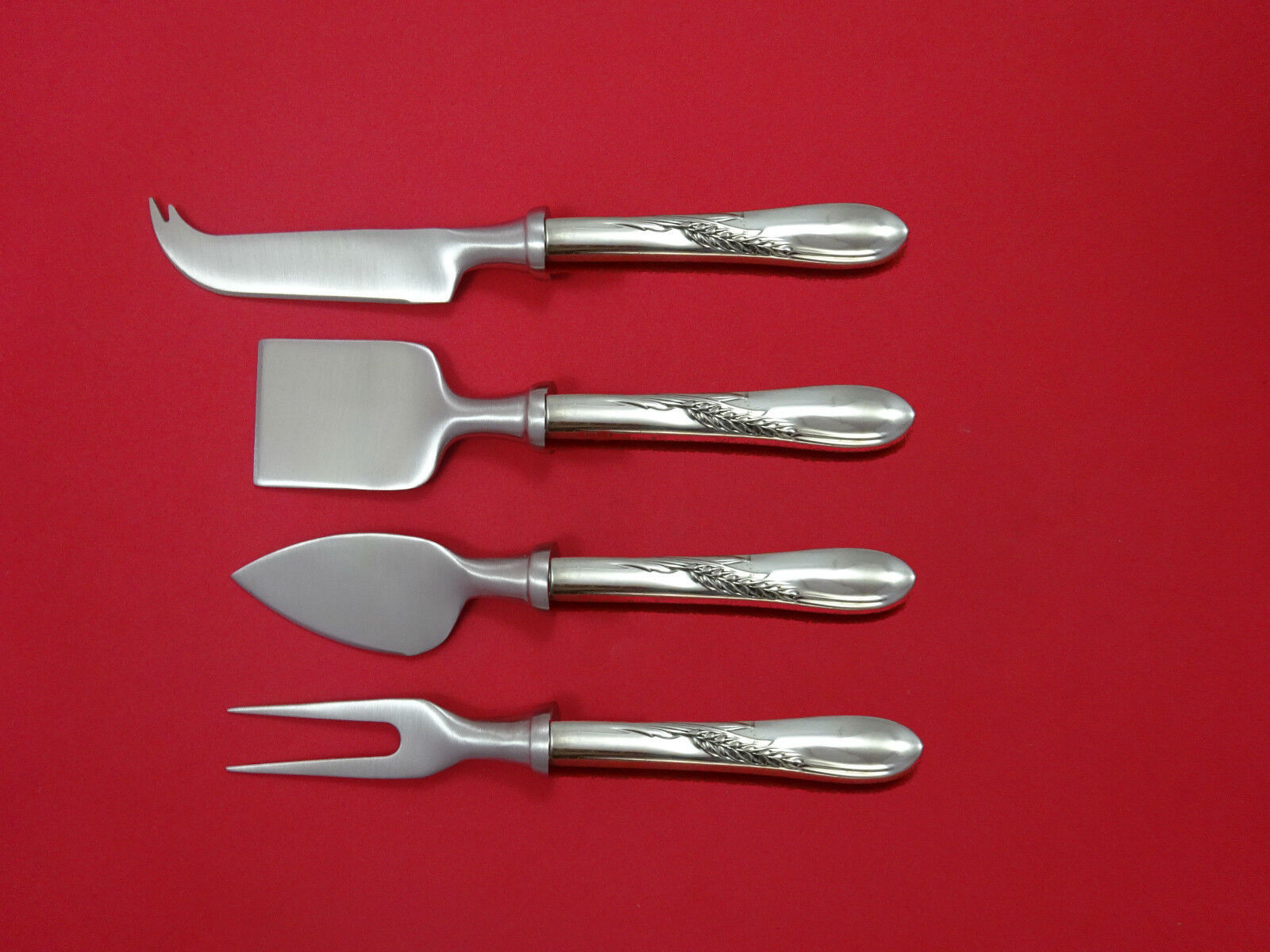 Primary image for Silver Wheat By Reed & Barton Sterling Silver Cheese Serving Set 4pc HHWS Custom