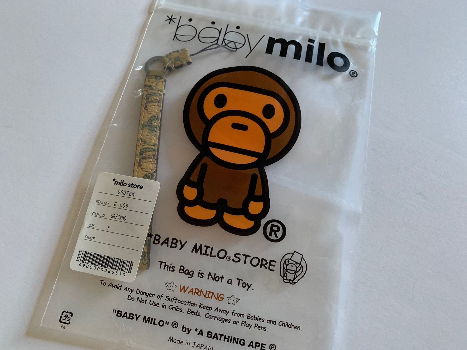 A Bathing Ape Bape Baby Milo Mobile Phone, Purse, Bag Wrist Strap