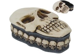 PTC 5.75 Inch Skeleton Skull Shaped Jewelry/Trinket Box with Lid Figurine - $24.74