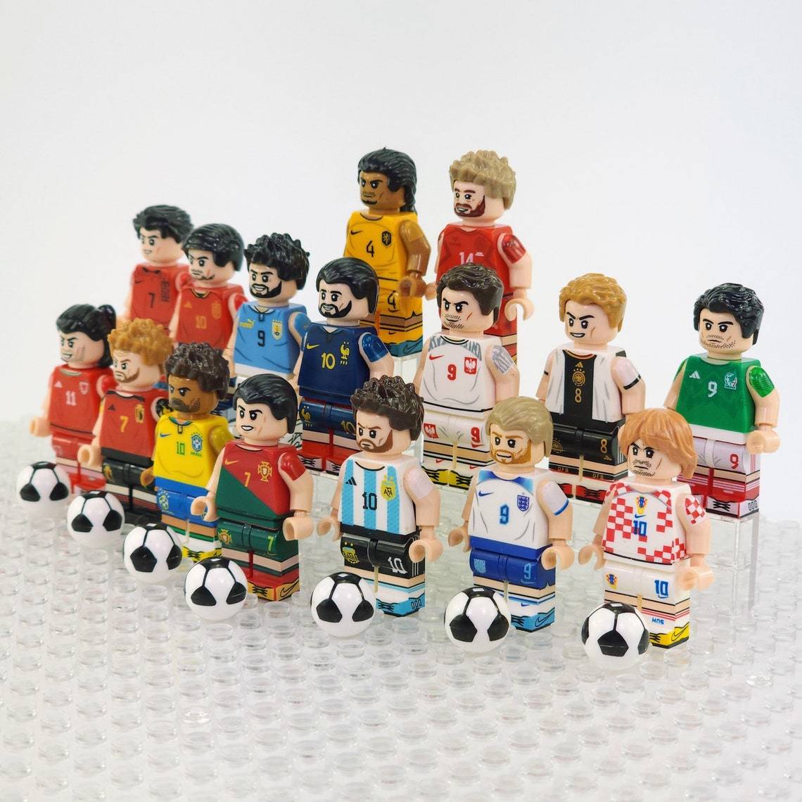 16pcs FIFA Football World Cup Soccer Football Stars Minifigures Toys