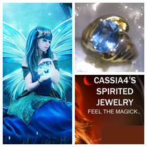Haunted RING NEW YEAR AHEAD BLUE FAIRY SPIRIT VESSEL MAGICK WITCH CASSIA4 - $89.77