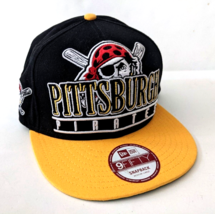 Pittsburgh Pirates Snapback Hat Embroidered Large Medium New Black Yello... - $87.07