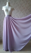 Lavender Maxi Chiffon Skirt Floor Length Wedding Chiffon Maxi Skirt Plus Size image 1