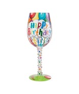 Lolita Wine Glass Birthday Streamers 15 oz 9&quot; High Gift Boxed #6009211 C... - $39.10