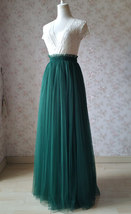 DARK GREEN Bridesmaid Full Tulle Skirt High Waisted Plus Size Tulle Maxi Skirts image 3