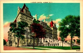 State Capitol Building Albany New York NY UNP 1930s Metrocraft Postcard ... - $2.63