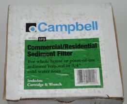 Campbell Water Filter 1PS Commercial Residential Sediment 3/4 Inch Cold Water image 3