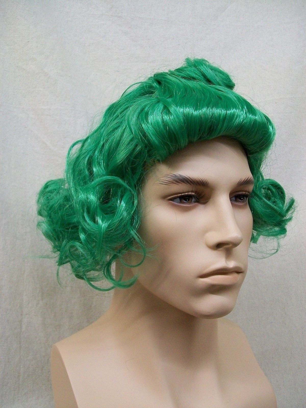 Fun Green Male Candy Creator Wig Oompa Loompa Munchkin Willy Wonka ...