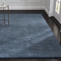 Area Rugs 8&#39; x 10&#39; Baxter Blue Hand Tufted Crate &amp; Barrel Soft Woolen Ca... - $699.00