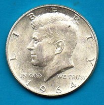 1964 Kennedy Halfdollar (near uncirculated) - Silver - BRILLANT - $25.00
