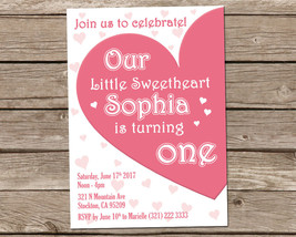 Sweetheart Birthday Party Invitation / Valentine Birthday Invitation - $7.99