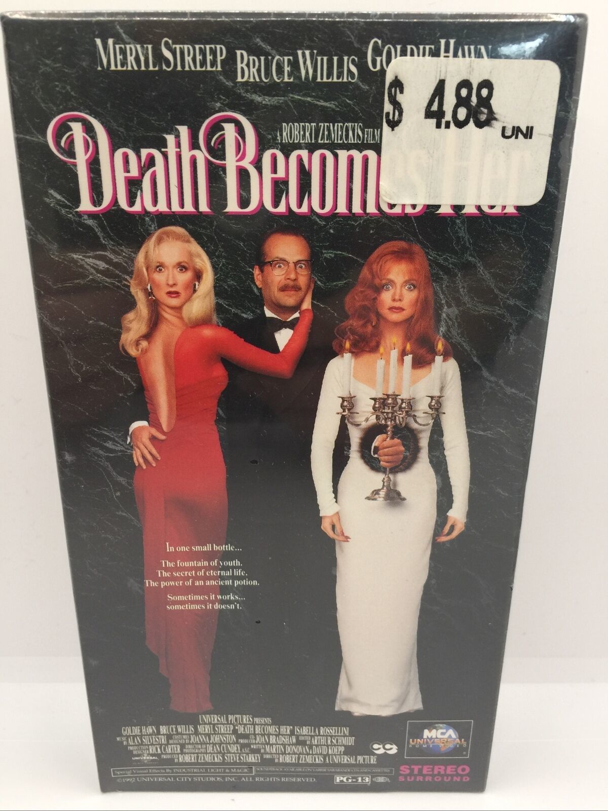 Death Becomes Her VHS Meryl Streep Bruce Willis Goldie Hawn MCA ...