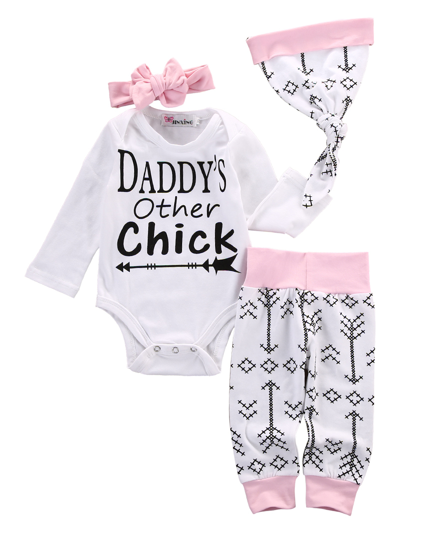 4PC baby toddler Girls Clothes outfits daddy OTHER CHICK cute Kids ...
