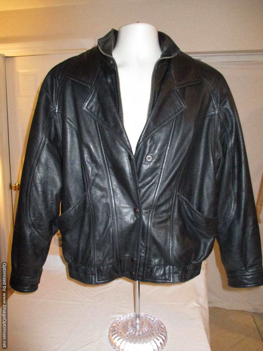 Wilsons Mens' Black Leather Biker Motorcycle Jacket w/Thinsulate  Lining-Large